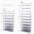  US Direct  10tiers Shoe  Rack With Dustproof Cover Closet Shoe Storage Cabinet Organizer Brown