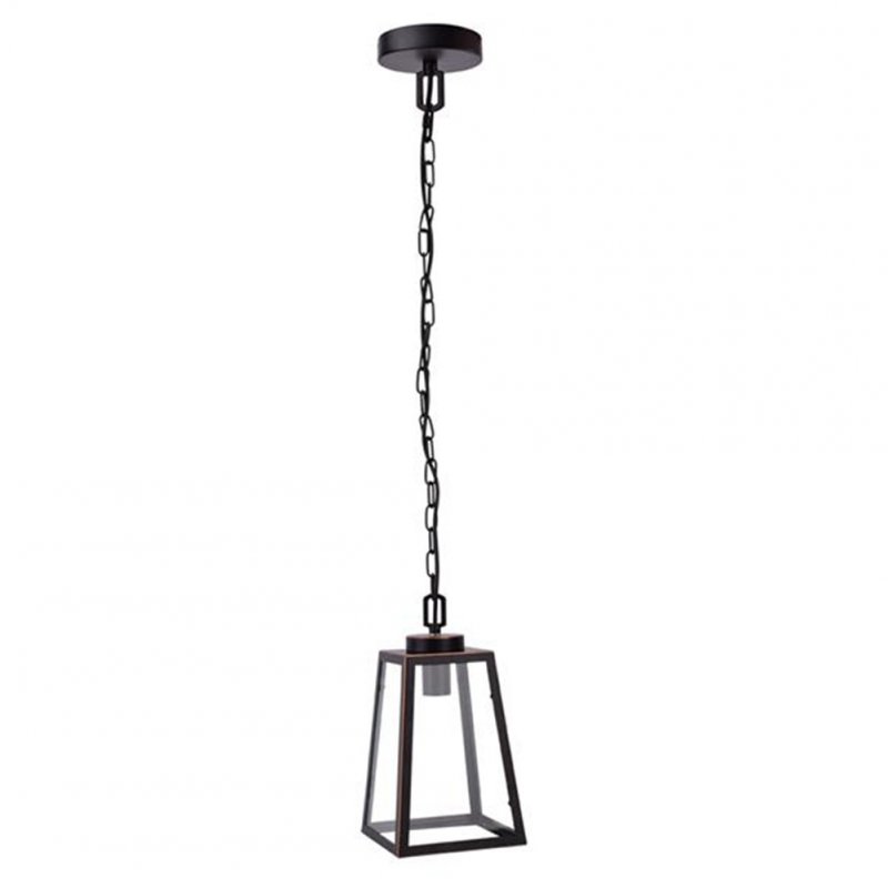 [US Direct] 110-240v Chandelier E26 Lantern Pendant Light For Dining Room Kitchen Hallway Entryway black
