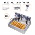  US Direct  110v Electric Fryer 12 7Qt 12L Oil Pan Total Capacity 23 26Qt 22L Large Single Cylinder Fryer For Commercial Home silver