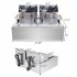  US Direct  110v Electric Fryer 12 7Qt 12L Oil Pan Total Capacity 23 26Qt 22L Large Single Cylinder Fryer For Commercial Home silver