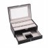  US Direct  12 Slots Watch Box Organizer For Men Lockable Jewelry Display Box For Watch Sunglasses Rings Necklaces Earrings black