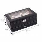 [US Direct] 12 Slots Watch Box Organizer For Men Lockable Jewelry Display Box For Watch Sunglasses Rings Necklaces Earrings black