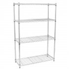 [US Direct] 120 x 90 x 35 4-layer Shelf Open Design Metal Display Stand Makeup Products Tools Storage Rack Without Wheels silver