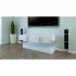  US Direct  120cm Led Tv Cabinet High Strength Space saving Upper Lower Tv Console With Rgb Led Light For Living Room White