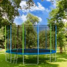 [US Direct] 12Ft Trampoline For Kids With Safety Enclosure Net, Ladder And 8 Wind Stakes, Round Outdoor Recreational Trampoline