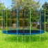  US Direct  12Ft Trampoline For Kids With Safety Enclosure Net  Ladder And 8 Wind Stakes  Round Outdoor Recreational Trampoline