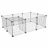  US Direct  12pcs Pet Playpen Portable Indoor Metal Wire Diy Expandable Easy To Assemble Yard Fence black