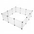  US Direct  12pcs Portable Pet Playpen Mutifunction Translucent Diy Expandable Easy To Assemble Yard Fence black