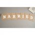  US Direct  12pcs set JUST MARRIDE Text Wedding Linen Flags Decorative Square Banners