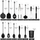 US 13 Piece PP, S/S, Silicone HCP-T15 13 Piece Kitchen Silicone Utensil Set