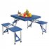  US Direct  135 5  83  65 5cm Portable Folding Camping Picnic Table Camping Suitcase Table With Seats Chairs blue