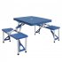  US Direct  135 5  83  65 5cm Portable Folding Camping Picnic Table Camping Suitcase Table With Seats Chairs blue