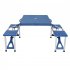  US Direct  135 5  83  65 5cm Portable Folding Camping Picnic Table Camping Suitcase Table With Seats Chairs blue