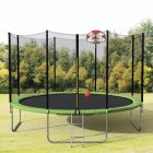 [US Direct] 14-Feet Round Trampoline With Safety Enclosure, Basketball Hoop And Ladder