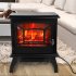  US Direct  1400w Freestanding Fireplace Fake Wood Heating Wire Dual Mode Function Realistic Flame Fireplace black