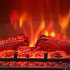  US Direct  1400w Freestanding Fireplace Fake Wood Heating Wire Dual Mode Function Realistic Flame Fireplace black