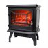  US Direct  1400w Freestanding Fireplace Fake Wood Heating Wire Dual Mode Function Realistic Flame Fireplace black