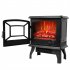  US Direct  1400w Freestanding Fireplace Fake Wood Heating Wire Dual Mode Function Realistic Flame Fireplace black