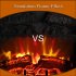  US Direct  1400w Freestanding Fireplace Fake Wood Heating Wire Dual Mode Function Realistic Flame Fireplace black