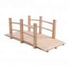  US Direct  150 67 56cm Wooden  Garden  Bridge Footbridge Decorative Backyard Bridge With Double Safety Railings Wood color