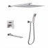  US Direct  16 Inch Shower Set Handheld Wall Mounted Smart Water saving Stainless Steel Spray Shower Head Kit black