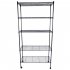  US Direct  165 90 35 Shelving  Rack Storage Rack Five Layers metal Rack With 1 5in Nylon Wheels Black spray