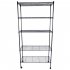  US Direct  165 90 35 Shelving  Rack Storage Rack Five Layers metal Rack With 1 5in Nylon Wheels Black spray