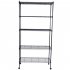  US Direct  165 90 35 Shelving  Rack Storage Rack Five Layers metal Rack With 1 5in Nylon Wheels Black spray