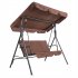  US Direct  170x110x153cm Deluxe Outdoor Patio Swing With Canopy Soft Cushions Home Decoration Swing 250kg Weight Capacity brown