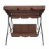  US Direct  170x110x153cm Deluxe Outdoor Patio Swing With Canopy Soft Cushions Home Decoration Swing 250kg Weight Capacity brown
