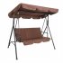  US Direct  170x110x153cm Deluxe Outdoor Patio Swing With Canopy Soft Cushions Home Decoration Swing 250kg Weight Capacity brown