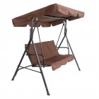  US Direct  170x110x153cm Deluxe Outdoor Patio Swing With Canopy Soft Cushions Home Decoration Swing 250kg Weight Capacity brown