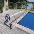  US Direct  18ft Three section Inground Solar Cover Swimming Pool Cover  Reel With Solid Wheel blue