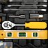  US Direct  198pcs Steel Tool Set Anti corrosion With Storage Box For Handymen Mechanics Construction Workers Mechanics black and yellow