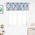 US Direct  1Pcs Morocco Print Polyester Cotton Kitchen Valance Room Darkening Rod Pocket Window Curtain Valance for Living Room Bedroom Bathroom Nursery Light 