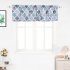  US Direct  1Pcs Morocco Print Polyester Cotton Kitchen Valance Room Darkening Rod Pocket Window Curtain Valance for Living Room Bedroom Bathroom Nursery Light 
