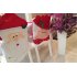  US Direct  1pair Creative Lovely Christmas Chair Covers Santa Snowman Home Decoration   Smiling Face Stickers red