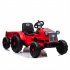  US Direct  2 4G Remote Control Tractor Toy With Led Headlights 3 speed Mode Dual Drive 12V 7AH Rc Tractor For Kids Gifts red