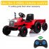  US Direct  2 4G Remote Control Tractor Toy With Led Headlights 3 speed Mode Dual Drive 12V 7AH Rc Tractor For Kids Gifts red