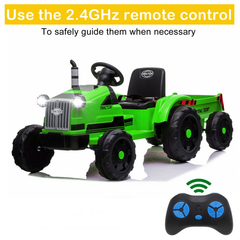 US 2.4g Remote Control Tractor Toy 12v 7a.h 3-speed Mode Green