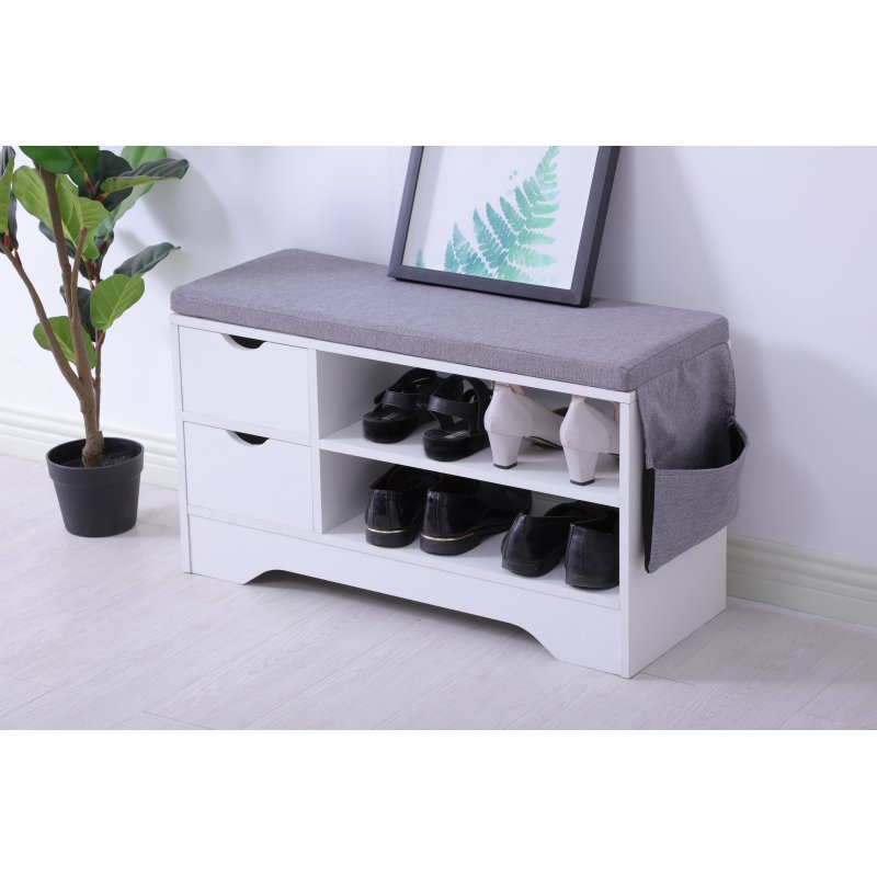 [US Direct] 2-DRAWERS SHOE BENCH