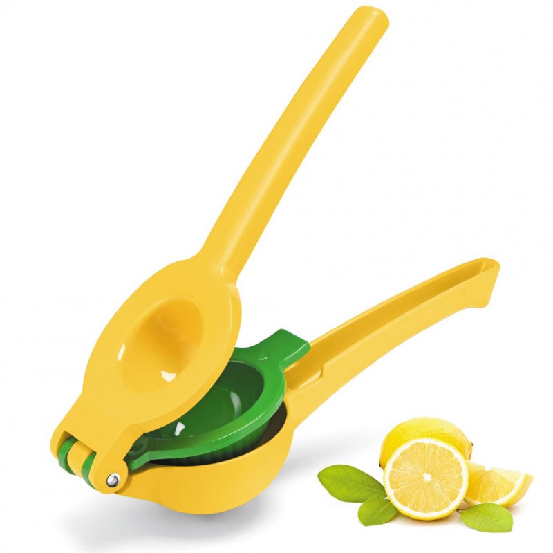 [US Direct] 2 In 1 Manual Juicer Plastic Lemon Lime Squeezer Max Extraction Manual Lemon Citrus Manual Juicer yellow