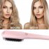  US Direct  2 In 1 Portable Hair Straightener Brush Tourmaline Ceramic Ionic Enhanced Auto off Massage Comb pink