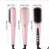  US Direct  2 In 1 Portable Hair Straightener Brush Tourmaline Ceramic Ionic Enhanced Auto off Massage Comb pink