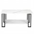  US Direct  2 Layers 1 5cm Thick Rectangle Coffee Table Furniture With Bottom Shelf For Home Living Room Decor White