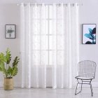 US 2 Panels Sheer Window Curtains Solid Grommet Voile Drapes for Living Room