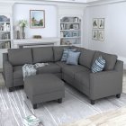 [US Direct] 2 Piece Living Room Rivet Modern Upholstered Set With Cushions.