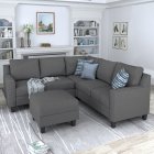  US Direct  2 Piece Living Room Rivet Modern Upholstered Set With Cushions 