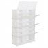  US Direct  2 Rows 7 tier 14 Grids Shoe Rack Organizer 40x30cm Cube Shoe Cabinet 72x32x122cm For Books Shoes Clothing Toys White