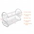  US Direct  2 Tier Metal Dish Drainers Multifunctional S shaped Bowls Dishes Chopsticks Spoons Collection Shelf Racks White